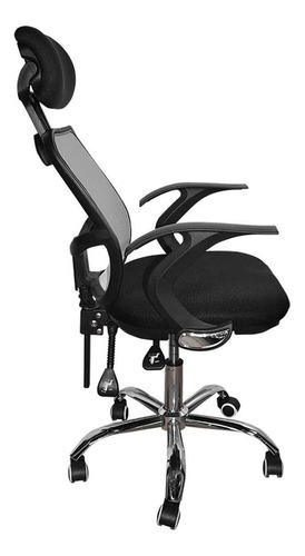 Imagen 5 de 6 de Silla De Oficina Gerencial En Malla Negra Ergonómica