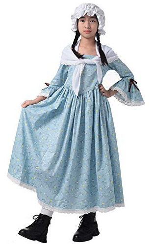 Vestido Colonial Niña En Algodón (5 Colores)