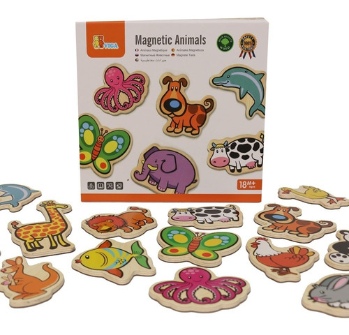 Juego Juguete Madera Viga Niño Didactico Animales Magneticos