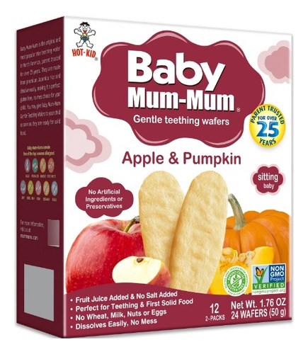 Baby Mum-mum Galletas De Arroz Sabor Manzana Y Calabaza 50g