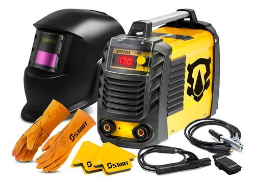 Maquina De Solda Inversora Elétrica 170a 220v Eletrodo Mma Tig Com Máscara E Acessórios The Black Tools