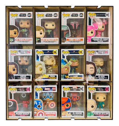 Imagen 2 de 10 de Exhibidor Funko Pop Juguetero Vitrina Acrilico Madera Mdf Color Natural