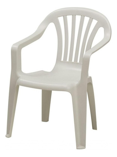 Silla De Pvc Resina Con Posabrazos Blanca Fuerte