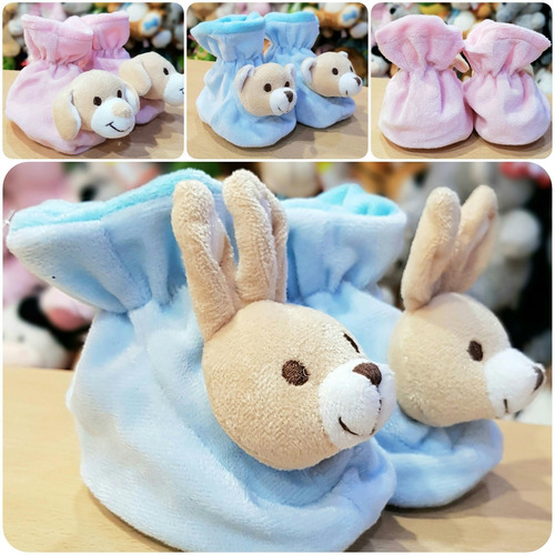Pantuflas Bebé Escarpines Plush Zapatitos Bebé Oso Peluche