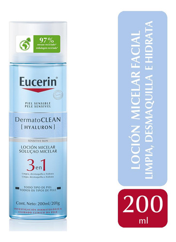 Eucerin Dermatoclean Locion Micelar Limpiadora 3 En 1 X200ml