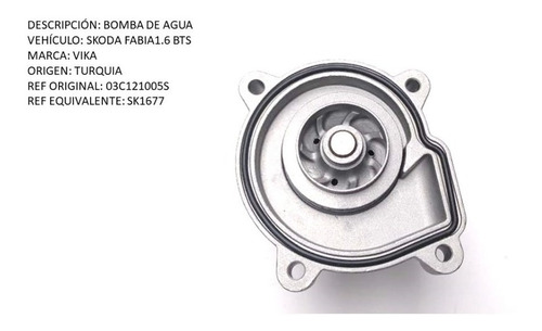 Bomba De Agua Skoda Fabia 1.6 Bts
