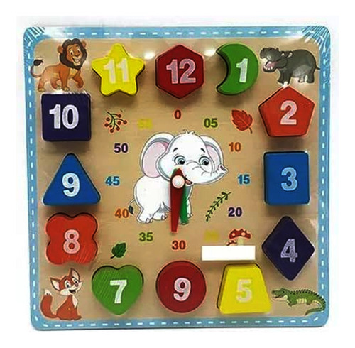 Reloj Didáctico De Encastre De Madera Juego Infantil Mt08924