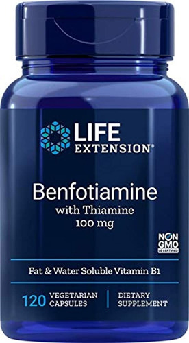 Benfotiamine, Con Tiamina, 100 mg, 120 °cápsulas Vegetales