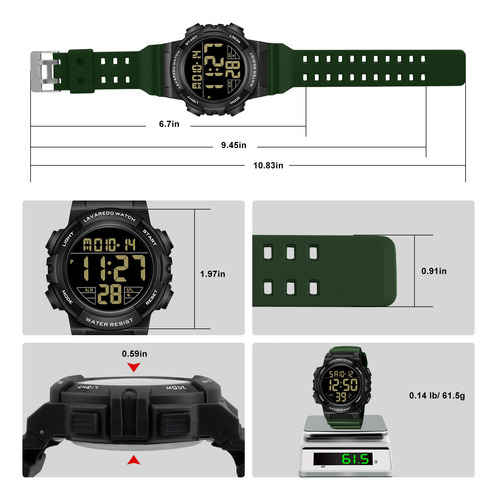 Reloj Para Hombre Deportivo Digital Multifunción Impermeable