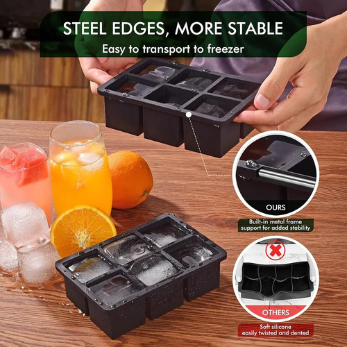 Bandeja Grande De Silicona Con 6 Rejillas Para Cubos De Hiel