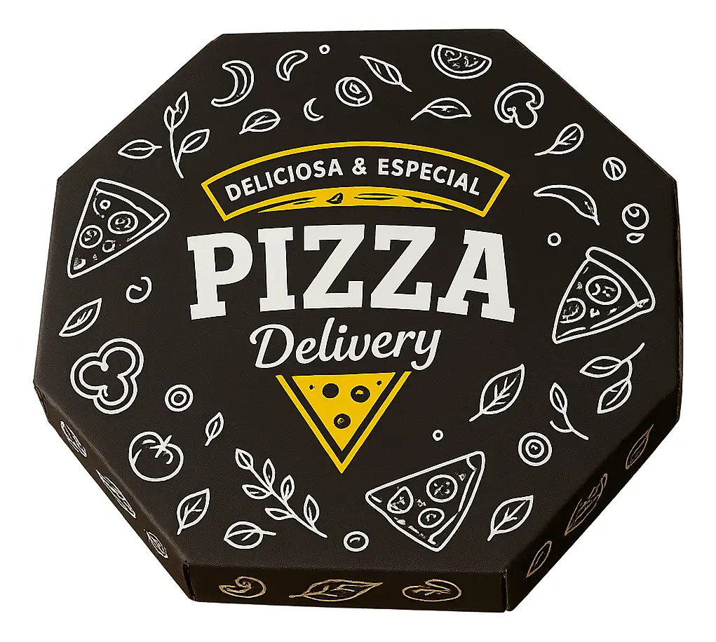 Caixa Para Pizza Oitavada 35cm Premium Masterpell C/25 Un Cor Pardo