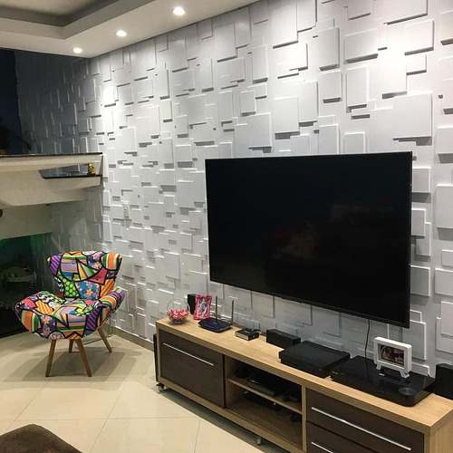 Imagem 4 de 10 de Placas De Pvc 3d Quadratto Revestimento De Parede 50x50