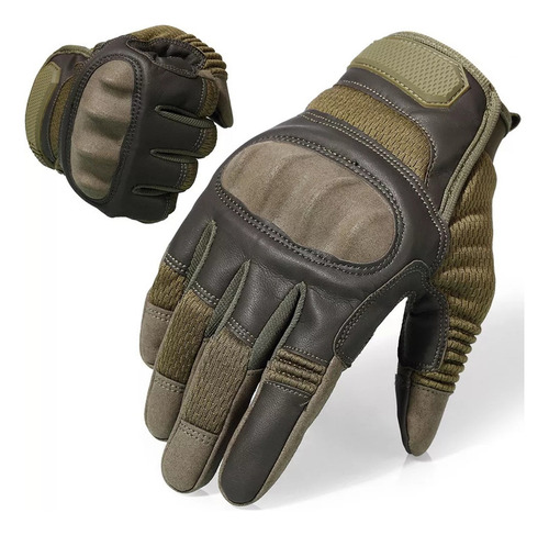 Guantes Para Dedos Llenos De Cuero Para Motocicleta, Pantall