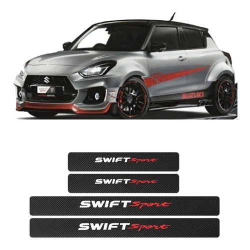 Sticker Cubre Estribos Fibra De Carbon Para Suzuki Swift 4p