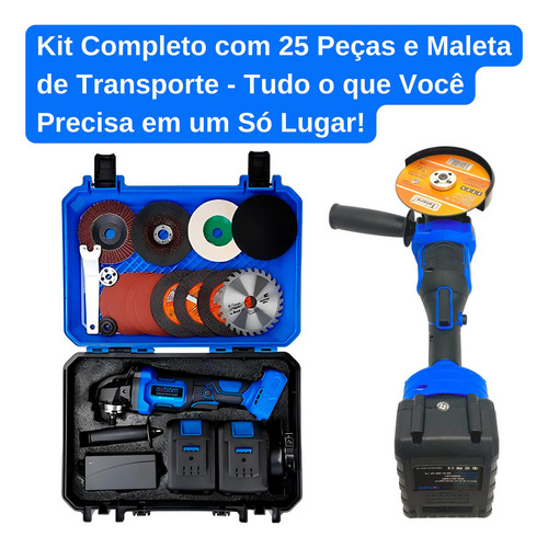 Lixadeira Eletrica Esmerilhadeira Angular A Bateria 48v
