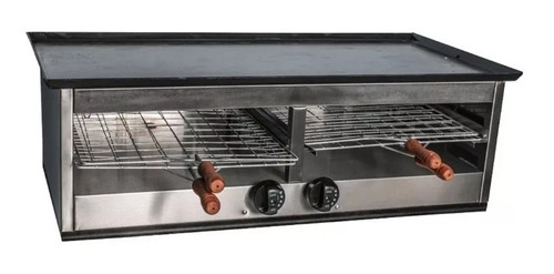 Tostador Carlitero A Gas Eg Acero Inox Con Plancha Hierro