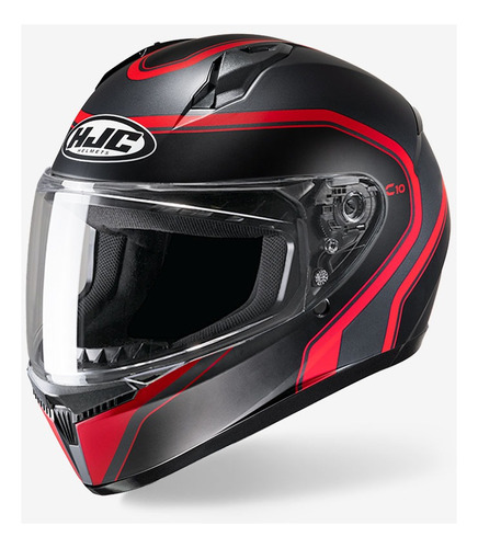 Casco Moto Hjc C10 Elie Mc1 Mate C/rojo Aprobados