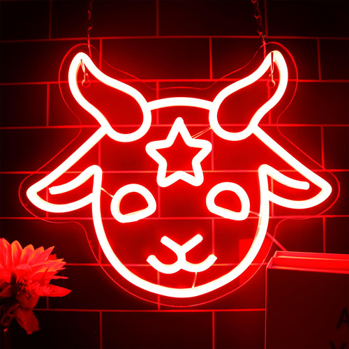 Allball Baphomet - Letrero De Neon Con Luces Led Regulables,