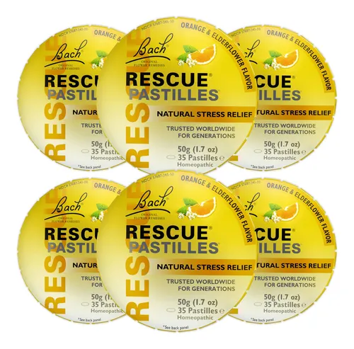 Pastillas Lozenges Rescue Bach De Naranja Y Flor De Saúco, 6