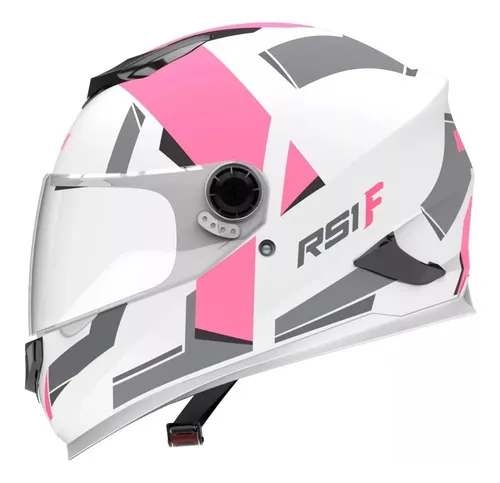 Casco Integral Hawk Rs1 F Blanco Fucsia Damas Mujer Fasmotos