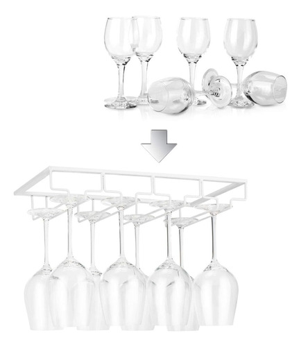 Estante Colgante Para Taza De Vino 4 Filas, Bar Organización