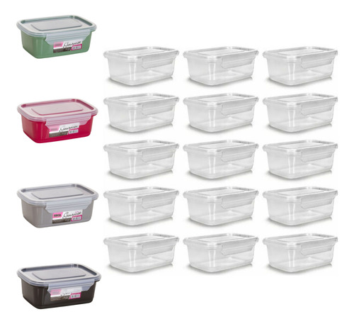 Reutilizável Pote Marmita Kit 12 Comida Congelador Freezer