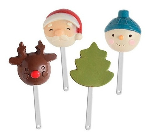 Set De 2 Moldes Placas Pops Paletas Navideñas Parpen