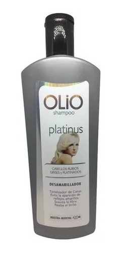 Shampoo Matizador Platinus Olio 420 Ml Silver Cabello Rubio 