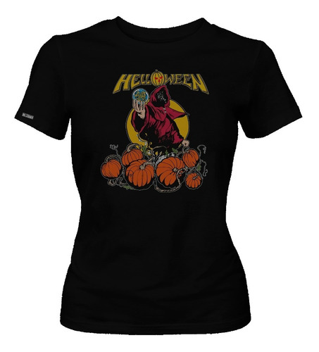 Camiseta Helloween Pumpkins Fly Free Tour Banda Rock Dbo