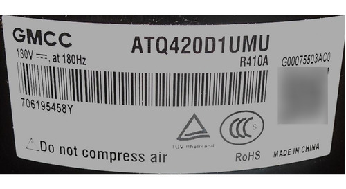 Compressor Atq420d1umu 220v/60hz/1ph R410 11103020000029 / 