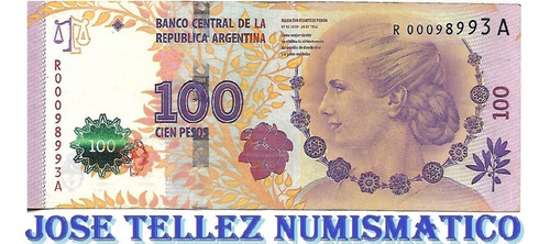 Bottero C003 $ 100 Evita Reposicion 1er Diseño Mb+ Palermo