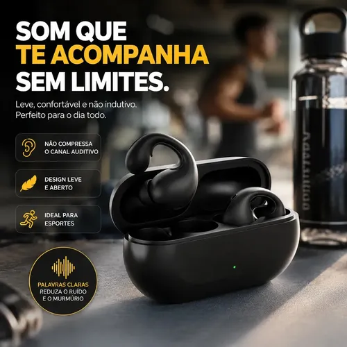 Fone De Ouvido Bluetooth Sem Fio Tws Academia Com Microfone Condu...