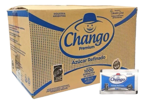 Oferta! Caja X 1000 Sobres Azucar Chango Premium Sin Tacc