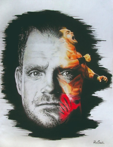 Pintura Chris Benoit Wwe Ilustracion Arte Dibujo Retrato