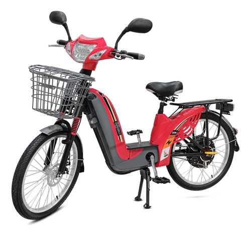 Bicicleta Elétrica E-bike 350w 48v Com Alarme Farol Buzina