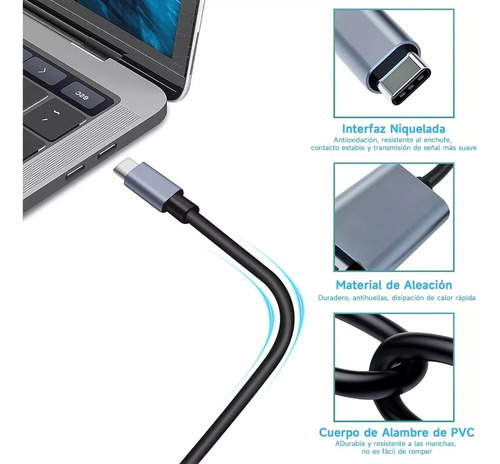 W Cabo Adaptador Usb Tipo C Para Hdmi 4k 30 Hz, 2 M, Cinza