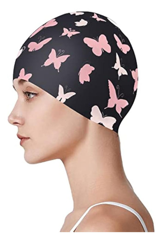 Thohr Gorro De Natación De Silicona Para Mujer,