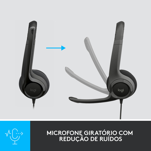 Headset Com Fio Usb Logitech H390 Preto