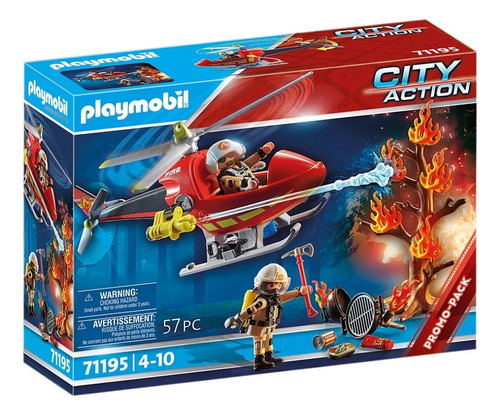 Set Playmobil Helicóptero De Bomberos Universo Binario