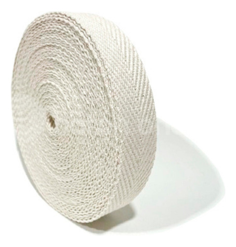 Cinta Mochilera De Algodón Crudo 30mm Por Rollo 10 Metros. Liso