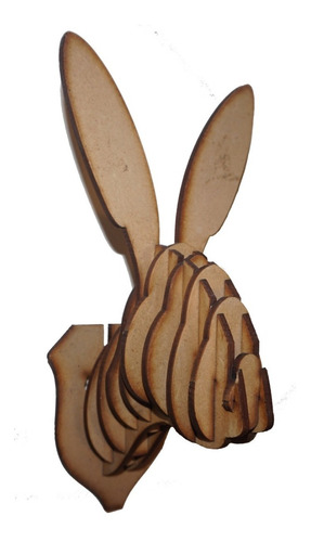 Imagen 1 de 3 de Cabeza De Conejo Decorativa En Mdf