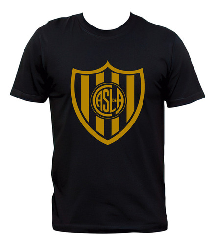 Remera Negra San Lorenzo Escudo Dorado Fútbol Argentino