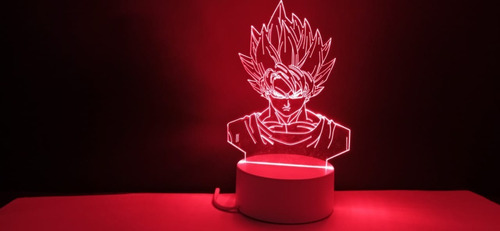 Lámpara 3d Luz Led Colores Acrílico Goku Dragon Ball Z | MercadoLibre