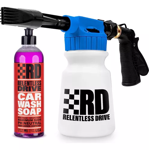 Relentless Drive - Kit de lavado de autos de lujo - Kit de limpieza de  autos con pistola de espuma y cubo de lavado de 5 galones - Kit completo de