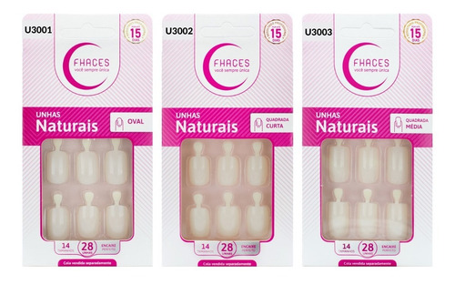 Unhas Fhaces Natural - Kit C/ 02 Unhas E 01 Cola