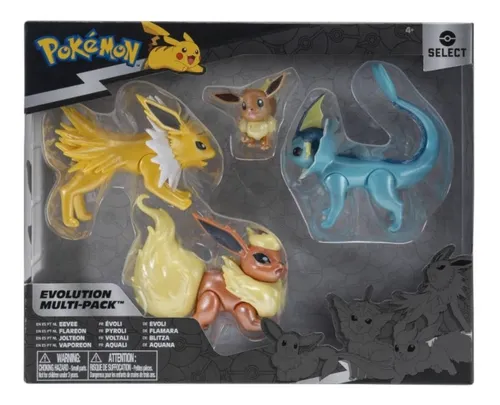 Pokemon Figuras Eevee Flajeron Jolteon Y Vaporeon Evolution