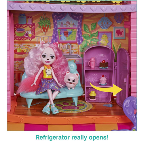 Mattel Enchantimals Town House Cafe Playset (28-in) Con Muñe