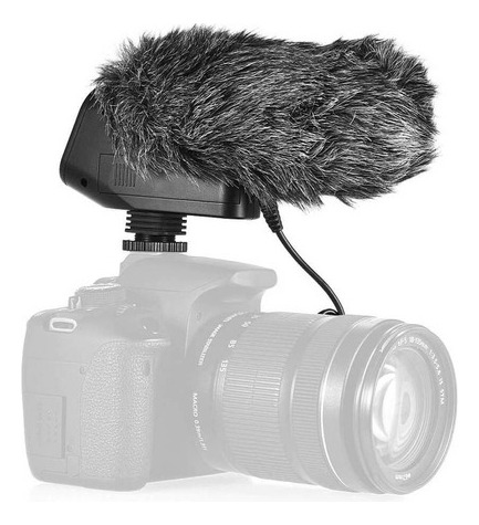 Microfone Shotgun Boya By-vm600 Direcional Para Dslrs Cor Preto