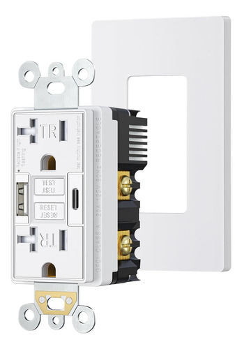 Saída Gfci Dewenwils 20a Com Portas Usb-c E Usb-a, Gfci