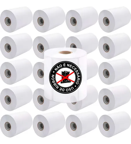 20 Rolos Etiqueta 10x15 100x150 Termica Serrilha Zebra Elgin Branco FIRST OPTION